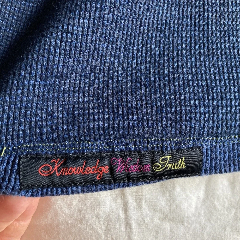 Robert Graham Mens 2XL Thermal Waffle Long Sleeve 1/4Zip Pullover Sweater Blue